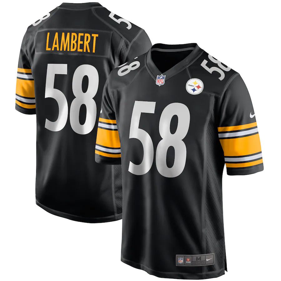 Men Pittsburgh Steelers #58 Jack Lambert Nike Black Game Retired Player NFL Jersey